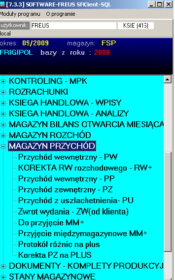 184 Naciskając przycisk INSERT (lub nowa pozycje z menu) otrzymujemy pola do wpisu nowej pozycji dokumentu przychodowego.