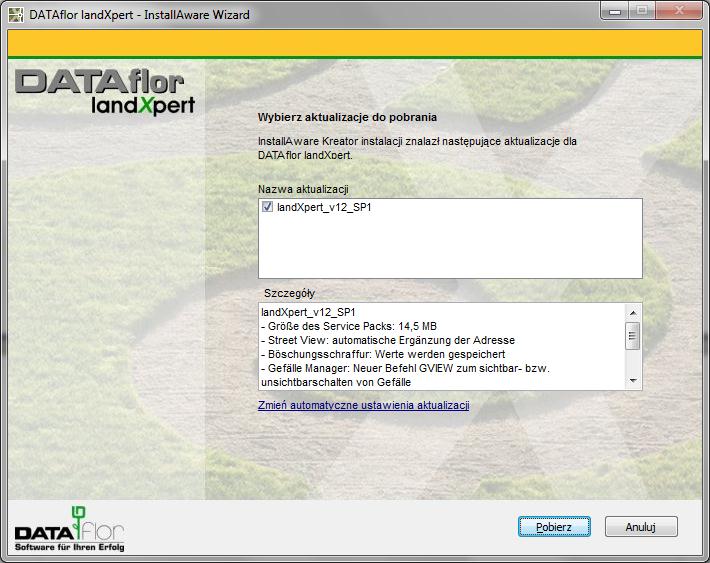 5. AKTUALIZACJE SYSTEMU DATAflor landxpert od wersji 12-tej przy każdym