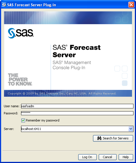 21 3. Konfiguracja środowiska SAS Forecast Servera 1. W SAS Management Console, po prawej stronie klikamy lewym przyciskiem myszy na plug-in Forecast Server. 2.