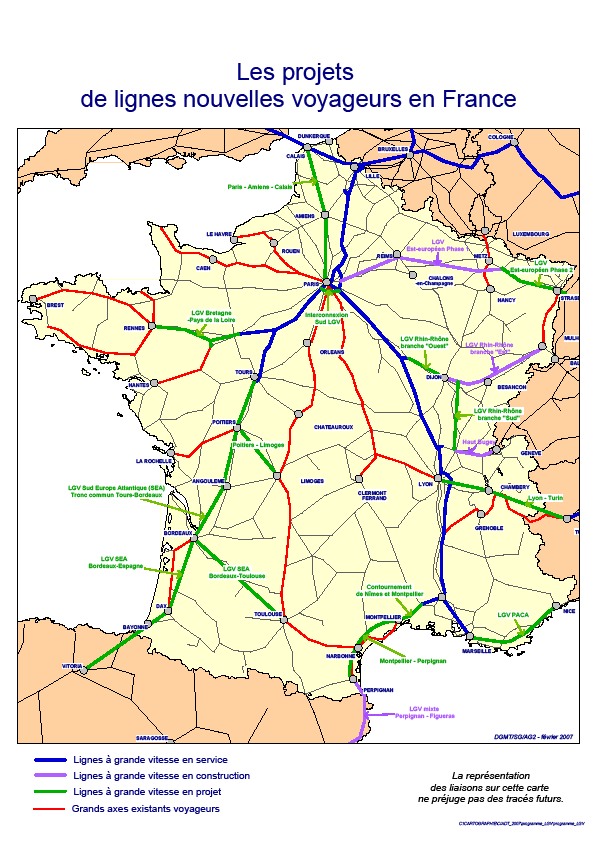 LGV Wschodnioeuropejska 2015 LGV Bretagne Pays de Loire 2013 LGV RHIN Rhône Wschodnia 2011 LGV Sud