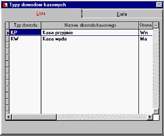 68 LiderFK Typy dowodów kasowych (bankowych) Standardowo istnieją dwa podstawowe typy dowodów kasowych (KP,KW) i dwa typy dowodów bankowych (BP,BW), jednakże istnieje możliwość zdefiniowania własnych