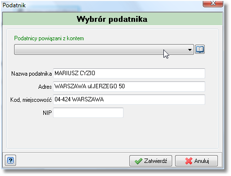 Zaświadczenie o niezaleganiu w podatkach / stwierdzające stan zaległości ZAS-W dostępne jest w panelu funkcji pod klawiszem.