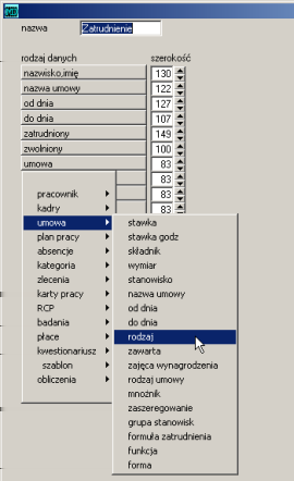 24 Informacja zarządcza Rysunek 1.14: Analizy kadrowe - selekcja obliczenia kolumna sumująca wcześniej wybrane kolumny. Istnieje możliwość zapisania stworzonego zestawienia.