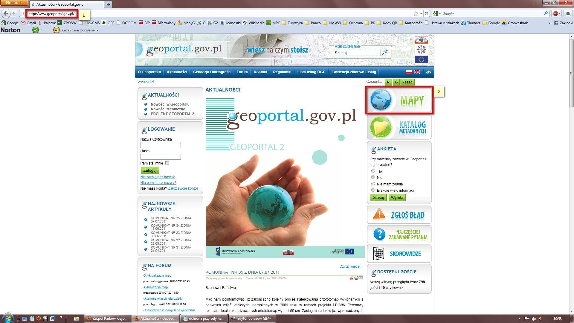 Polski. Mapa została wykonana jako tzw. serwis WMS (Web Map Service) w dalszej części tekstu zwany WMS GDOŚ.