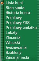 Rys 1 Ekran powitalny aplikacji 4.1. MENU APLIKACJI Menu aplikacji umoŝliwia klientowi dostęp do operacji bankowych na udostępnionych mu rachunkach.