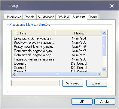 Dzięki nim masz dostęp do większej skali ocen dla wykonanych ćwiczeń (0-5). Domyślnie są to Ctrl+1 Ctrl+6. Możesz usunąć lub zmienić wybrany skrót.