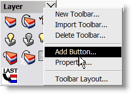 Aby dodać przycisk do paska narzędzi: 1 Z menu Narzędzia, wybierz Układ paska narzędzi. 2 W okienku dialogowym Pasek narzędzi, zaznacz pasek narzędzi Test na liście, aby pokazać pasek narzędzi.