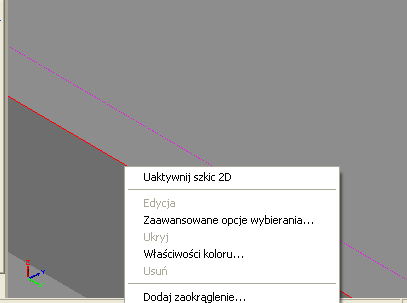 Wybór regionów Regiony to szkice występujące w modelu, a takŝe szkice stworzone w Alibre Design istniejące w stworzonej części, jednak nie naleŝące do jej geometrii. 1.