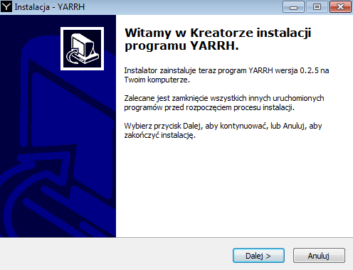 Po włączeniu instalatora zatwierdź wybór języka instalacji: KROK 3 Postępuj zgodnie z poleceniami kreatora i przejdź do następnego etapu instalacji poprzez