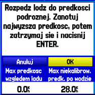 Ustawianie i Używanie Echosondy > Opcje Zakładki Echosonda przetwornika. Jeśli używasz przetwornika lub czujnika prędkości, wybierz Temp, prędkość (Temp, spd.).