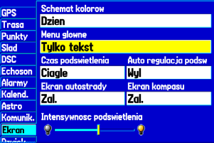 Rozpoczynamy > Używanie GPSMAP 278 Używanie Menu Głównego Menu Główne umożliwia dostęp do różnych funkcji związanych z zarządzeniem waypointami, systemem, nawigacją i interfejsem użytkownika oraz do