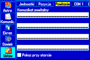 Menu Główne > Zakładka Ustawienia Układy odniesienia powinieneś je zmieniać tylko wtedy, gdy korzystasz z mapy, która posiada inny, niż aktualnie wybrany w odbiorniku.