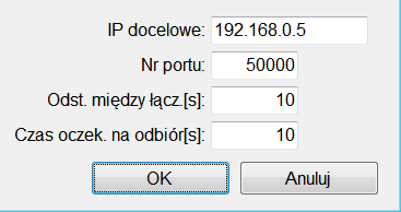 Ustawienia konfiguracji łączności 1) Edytuj ustawienia konfiguracji łączności.