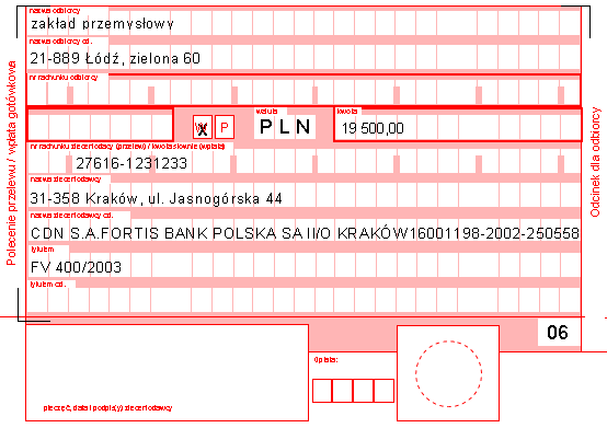 Rys. 9.102 Generowanie przelewu. Rys. 9.103 Ustalenie wartości parametrów wydruku. w aktywnym oknie ustalić kwotę i tytuł przelewu, a następnie zatwierdzić je przyciskiem: [Zatwierdź].