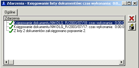 Rys. 9.176 Komunikat o zaksięgowaniu noty. JeŜeli ma być zaksięgowany więcej niŝ jeden dokument, naleŝy, na liście not (Rys. 9.168) zaznaczyć wszystkie noty, które są przeznaczone do zaksięgowania, a następnie nacisnąć przycisk: 9.