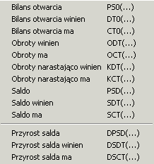 Maska konta pozwala na dokonanie przeksięgowań z wielu kont na jedno lub na wiele kont (na koncie docelowym podaje się wtedy wyraŝenie obliczające konto zawierające zmienną: Konto, odwołującą się do