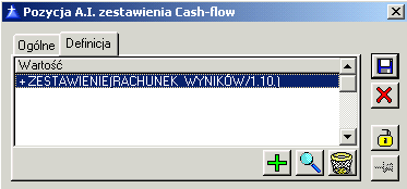 Dla kaŝdej kolumny naleŝy określić jej nazwę, format oraz wyraŝenie (w tym miejscu naleŝy wybrać element z listy zdefiniowanych wcześniej na zakładce Zmienne zmiennych czasowych).