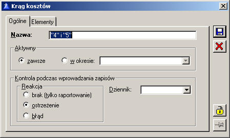 Rys. 9.228 Kręgi kosztów. Podczas definiowania kręgów zostanie otworzone okno: Krąg kosztów (Rys. 9.229). 9.12.10.