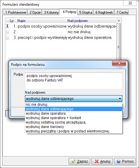 Dołożenie nowej kolumny do spisu umożliwia ikona Dodaj umieszczona wewnątrz zakładki lub klawisz funkcyjny <F3>.