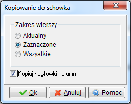 Chwytając kursorem myszki na obramowania okien skalowalnych, dowolnie je zwężamy lub rozciągamy. Podobnie jest z obramowaniem kolumn w siatce danych.