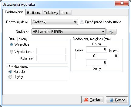 Margines podawany jest w mm i liczony od początku obszaru drukowania, a nie od początku kartki. Chcąc sprawdzić rozmiar marginesu drukarki można podczas podglądu wydruku włączyć margines drukarki.