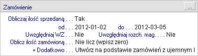 8. Obliczanie ilości i stanów z wszystkich magazynów po zaznaczeniu tej opcji do obliczania ilości zamawianej będą brane ilości i stany ze wszystkich magazynów. 9.