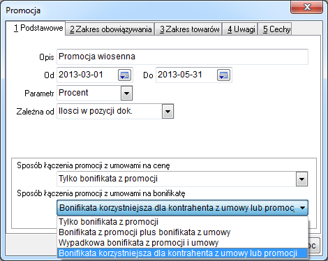 Dla kontrahentów: Zdefiniowane przez użytkownika parametry nie będą uwzględniane przy wyliczaniu warunków sprzedaży.