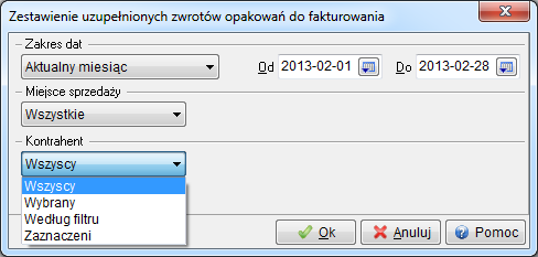 Do opisanej opcji wywołać możemy dwa zestawienia: 1. Zestawienie zrealizowanych dokumentów MM- nieautomatycznych. 2. Zestawienie niezrealizowanych dokumentów MM- nieautomatycznych. 5.3.