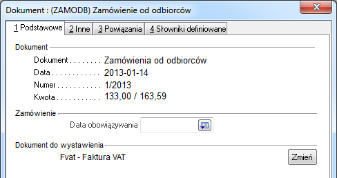 Jeśli użytkownik włączy w konfiguracji opcję Zamówienia od odbiorców umożliwić poprawę nawet, gdy są faktury zaliczkowe do zamówienia, to możliwa będzie pełna edycja dokumentu i poprawa wszystkich