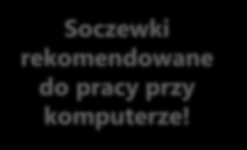 Wysoka elastyczność i miękkość soczewki: eliminacja powikłań mechanicznych zwiększony komfort noszenia Soczewki rekomendowane do pracy przy komputerze!