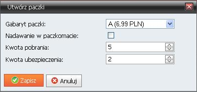 Podręcznik Użytkownika systemu Comarch OPT!MA Str. 95 Po zdefiniowaniu odpowiednich parametrów dla sposobu dostawy zapisujemy ustawienia przyciskiem, bądź anulujemy wprowadzone zmiany przyciskiem.