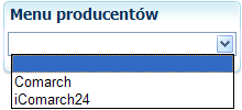 Podręcznik Użytkownika systemu Comarch OPT!MA Str. 231 4.4.6.16 Menu producentów Menu producentów umożliwia wyświetlenie towarów według grup producentów i marek.