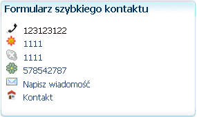 Podręcznik Użytkownika systemu Comarch OPT!MA Str. 281 Rys. 405 Formularz kontaktowy. Email pole umożliwia wskazania adresu e-mail, na który obsługa sklepu powinna wysłać odpowiedź.