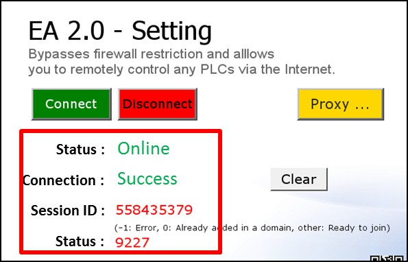 Jak używać EasyAccess 2.0 Krok 2: Zarządzanie HMI Systemie Domen Uwaga Lokalne adresy EasyAccess 2.0 w panelu Grupa adresów systemowych EasyAccess 2.0 LW-10820: Połączenie się z serwerem EA2.