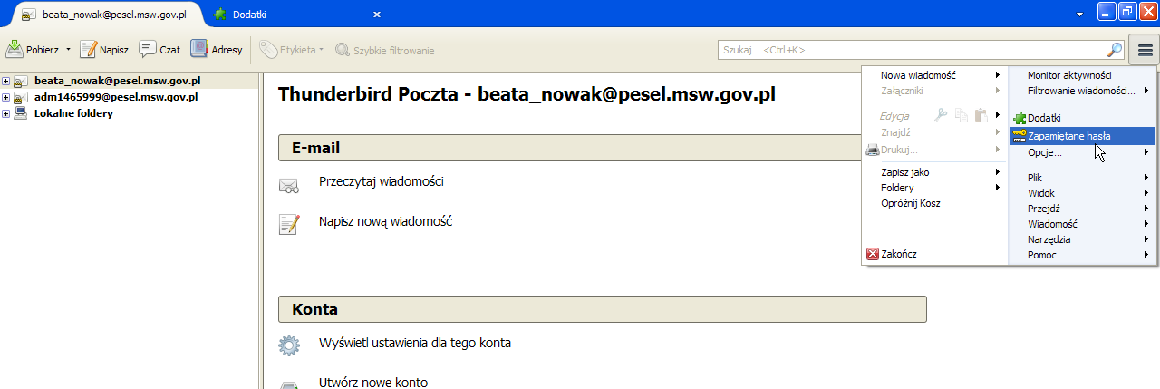 Po wyszukaniu, rozwinie się lista z dostępnymi dodatkami do zainstalowania. Z listy wybieramy dodatek Saved Password Editor 2.7, klikając przycisk Zainstaluj.