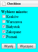 Przykład cd. tablica $_POST Dokument HTML (zmiany) <form action="mk_plik2.