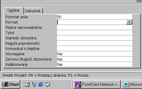 Ustalanie formatów pól Data/Godzina, typ danych Liczba i