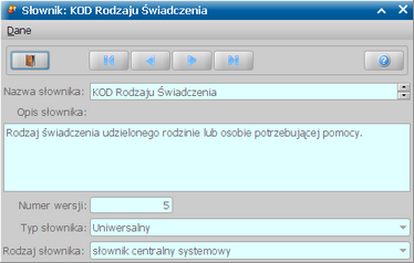 Pielęgnacja słowników i parametrów W oknie tym widzimy listą słowników. Aby przeglądnąć dane słownika, zaznaczamy wybrany słownik i wybieramy ikonę Przeglądaj.