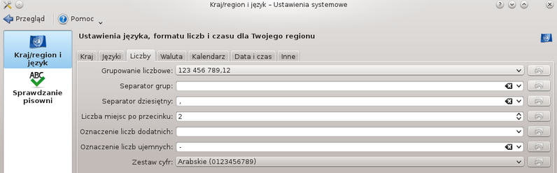 Instalacja systemu Ewentualnie można dokonać zmian ustawień lokalnych bezpośrednio w pliku: /etc/sysconfig/i18n Plik ten ma mieć zawartość: LANG="pl_PL.