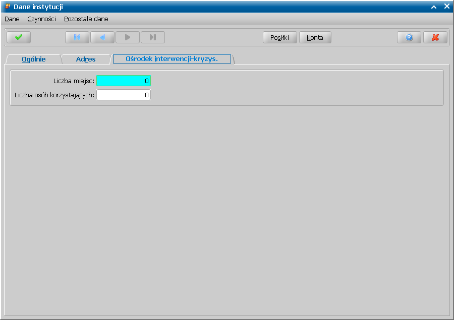 Rejestr instytucji liczbie osób korzystających, stawce za dzień pobytu i rodzaju świadczonej opieki; - ośrodek interwencj i kryzysowej, to dostępna będzie dodatkowa zakładka Ośrodek interwencj