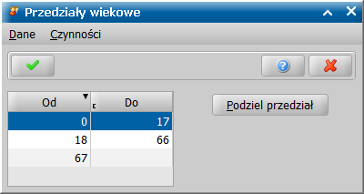 Raporty Zmiany dokonujemy poprzez wpisanie nowej wartości do kolumny Do.