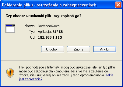 Oprogramowanie do wyszukiwania kamer IP w sieci wygląda następująco: Naciśnij przycisk programowy "Wyszukaj" aby wyszukać urządzenia w sieci.