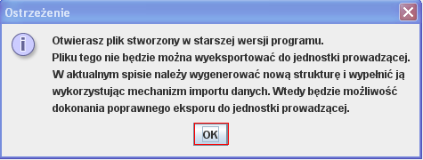 Zakończ program opcja ta umożliwia zamknięcie całej aplikacji SIO: jeżeli zamykamy aplikację, w której jest otwarty plik jednostki, to pojawi się okno: 2.