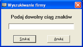 Rys. 12. Okno wyszukiwania firmy. 5.5.7. Wyszukiwanie następnej firmy w kartotece.