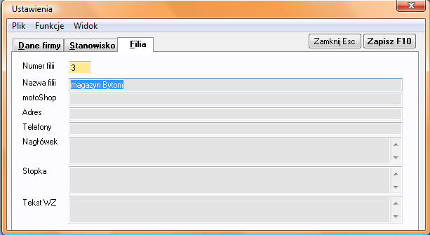Przypisanie użytkownika do wybranej filii w oknie Operator. Jeśli użytkownik zostanie przypisany do wybranej filii nie będzie miał możliwości logowania do innej filii.