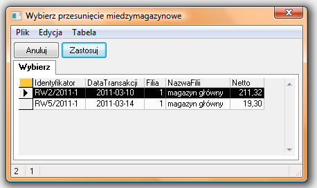 RW w wybranej filii. W scenariuszu tym pozycje wcześniej rezerwowane a jeszcze nie przyjęte na magazyn docelowy, zostaną odjęte od zapotrzebowania. Okno potwierdzenia zamówienia w filii.