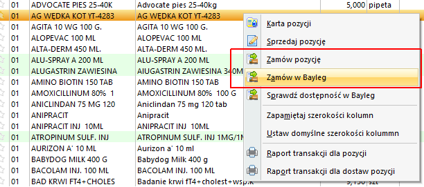 V. Obsługa i przesyłanie zamówień SKŁADANIE ZAMÓWIEŃ Zamówienia tworzone są w różnych miejscach systemu. W trakcie pracy można uzupełniać zamówienia o kolejne pozycje.