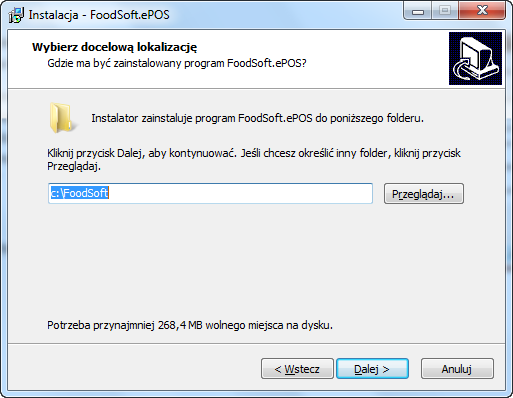 Pierwsze uruchomienie programu PIerwsze uruchomienie programu spowoduję uruchomienie kreatora instalacji oprogramowania firmy Foodsoft. 6 Aby kontynuować należy wybrać przycisk Dalej.