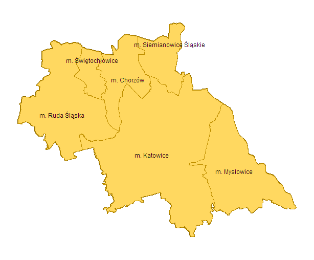 Obecnie Ruda Śląska jest miastem na prawach powiatu i wraz z takimi miastami województwa jak: Katowice, Chorzów, Mysłowice, Siemianowice Śląskie oraz Świętochłowice wchodzi w skład podregionu