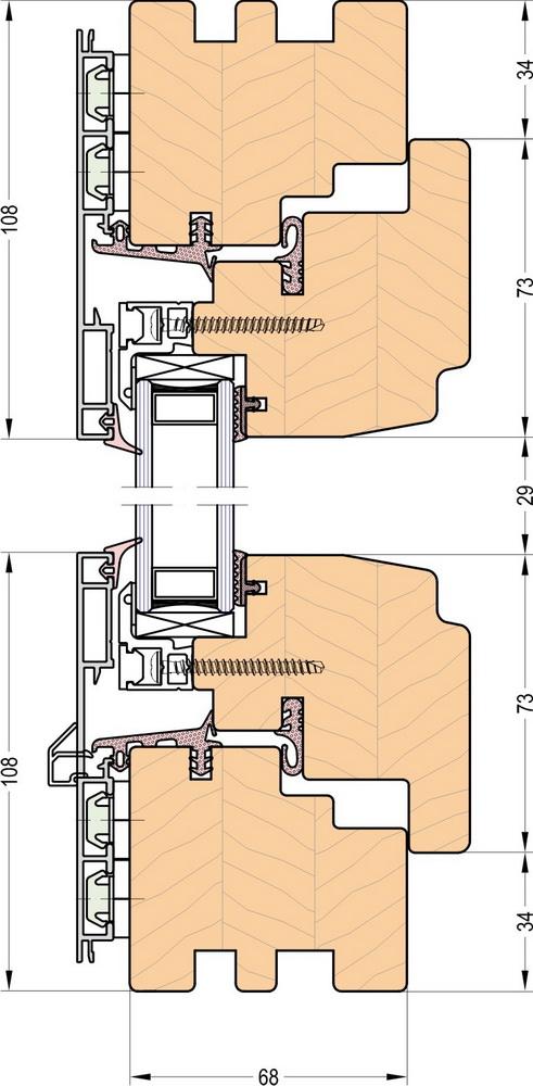 System Gemini Integral Gemini Integral to konstrukcja okna aluminiowodrewnianego z niewidocznym profilem skrzydła.